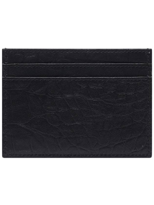 Monogram Crocodile Leather Card Wallet Black - SAINT LAURENT - BALAAN 5