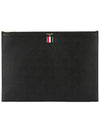 Pebble Grain Leather Large Zipper Laptop Holder Black - THOM BROWNE - BALAAN 3