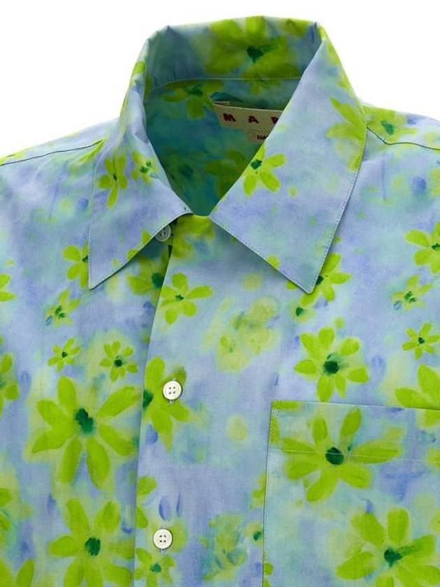 Parade Print Bowling Poplin Short Sleeve Shirt Light Green - MARNI - BALAAN 9