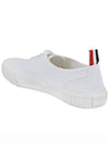 Rubber Sole Heritage Canvas Low Top Sneakers White - THOM BROWNE - BALAAN.