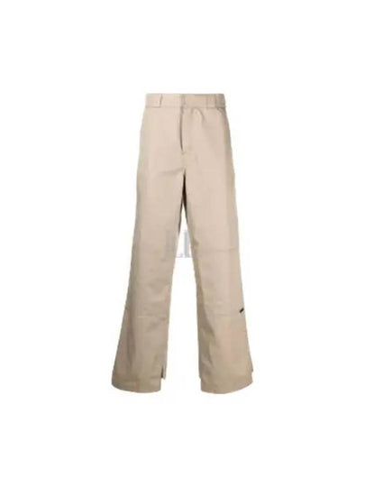 Reversed Waistband Chino Straight Pants Beige - PALM ANGELS - BALAAN 2