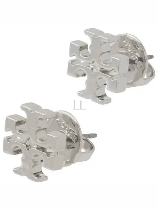 Logo Stud Earrings Silver - TORY BURCH - BALAAN 2