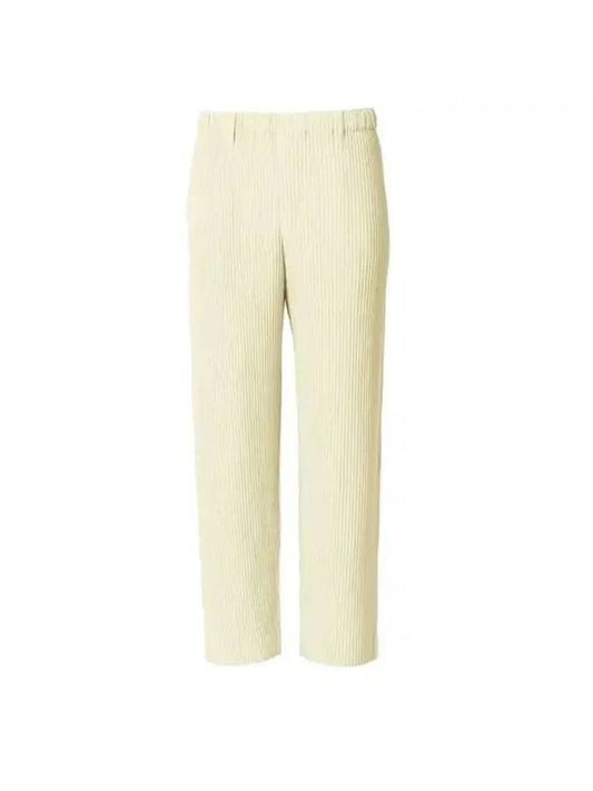 Pleated Straight Pants Ivory - ISSEY MIYAKE - BALAAN 1