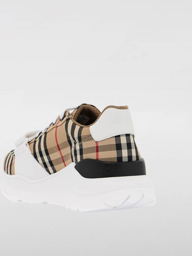 Vintage Check And Leather Sneakers White Archive Beige - BURBERRY - BALAAN 3