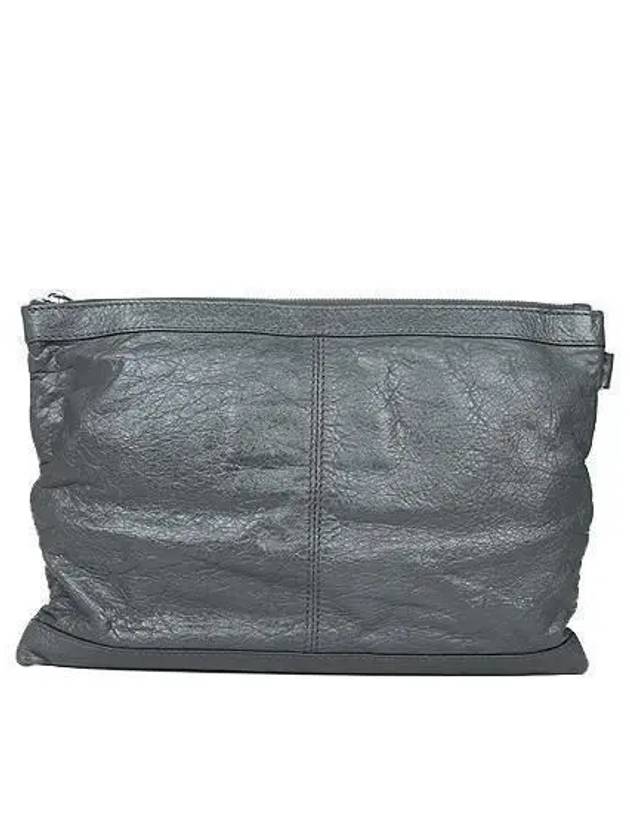 273022 Gray Leather Classic Motor Clutch Bag - BALENCIAGA - BALAAN 3