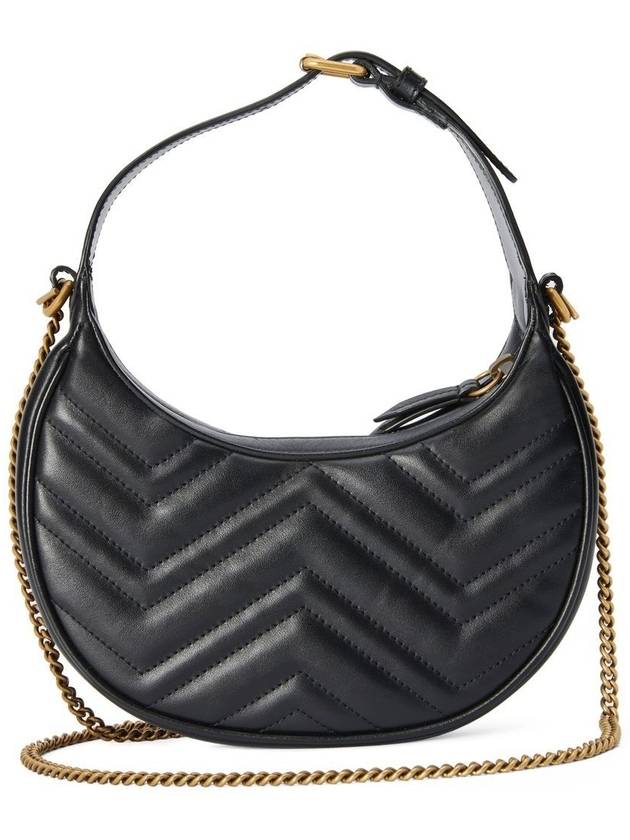 GG Marmont Half Moon Mini Bag Black - GUCCI - BALAAN 5