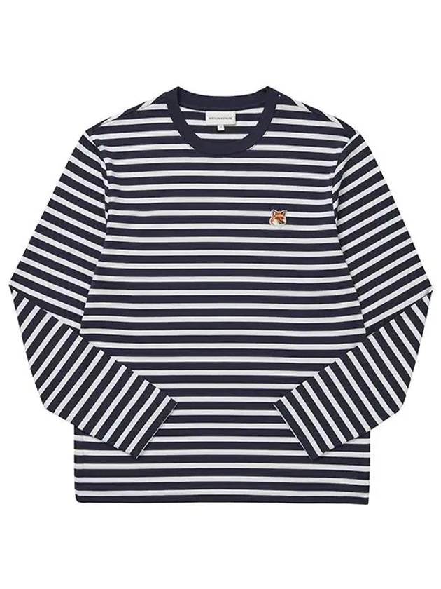 Fox Head Patch Regular Marin Long Sleeve T Shirt Navy Stripes - MAISON KITSUNE - BALAAN 4