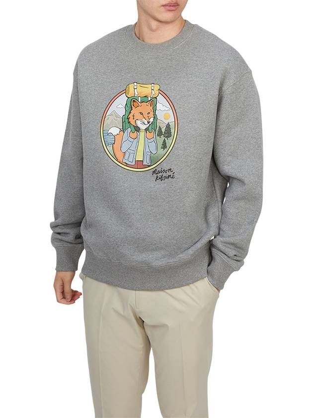 Rambling Fox Comfort Knit Top Sweatshirt Grey - MAISON KITSUNE - BALAAN 5