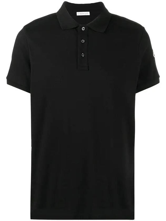 Men's Arm Logo Patch Polo Shirt Black - MONCLER - BALAAN 1