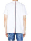 Men's Center Back Striped Short Sleeve T-Shirt White - THOM BROWNE - BALAAN 7