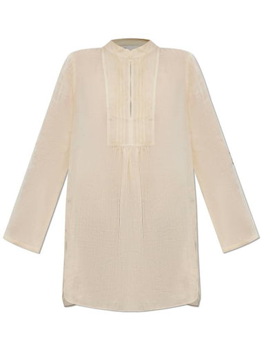 Tory Burch Long Sleeve Top, Women's, Cream - TORY BURCH - BALAAN 1