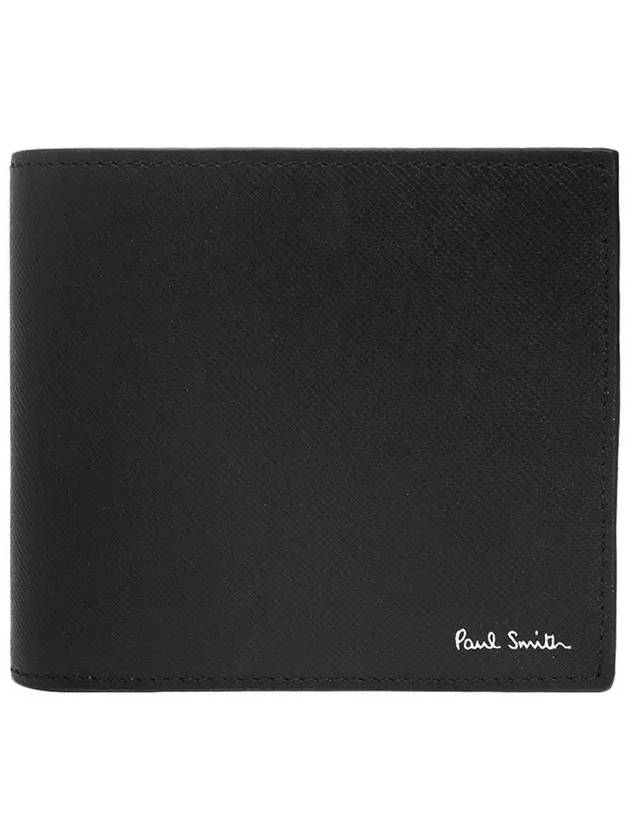 Logo Rainbow Car Print Leather Half Wallet Black - PAUL SMITH - BALAAN 3