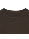 Micro ribbed square neck knit deep brown - NOIRER - BALAAN 5