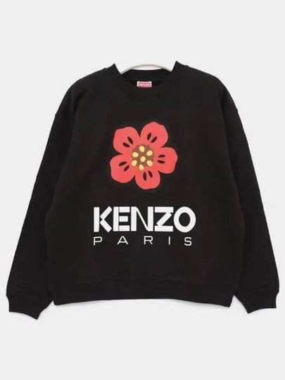 Boke Flower Logo Cotton Sweatshirt Black - KENZO - BALAAN 2