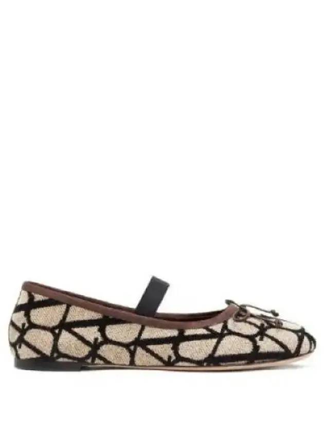 Toile Iconographe Mary Jane Flats Beige - VALENTINO - BALAAN 1