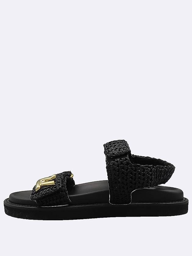 Louis Vuitton 1ABGR5 Black Color Leather LV Logo Twist Women s Sandals 35 - LOUIS VUITTON - BALAAN 3