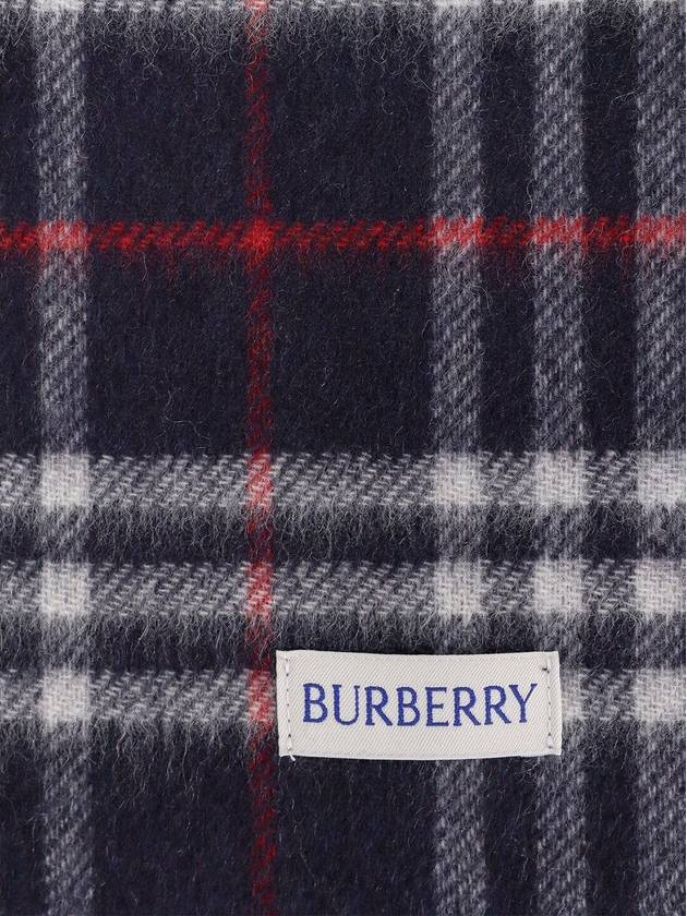 Reversible Check Print Cashmere Scarf Navy - BURBERRY - BALAAN 6