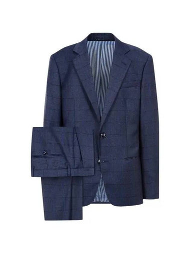 Men s Check Pattern Wool Single Suit Charcoal 270957 - GIORGIO ARMANI - BALAAN 1