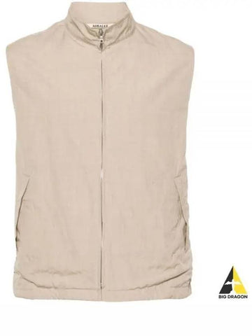 24 HIGH COUNT WOOL POPLIN VEST TOP BEIGE A24SV02WP - AURALEE - BALAAN 1