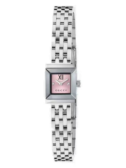 G Frame Metal 14x18mm Watch Silver Pink - GUCCI - BALAAN 2