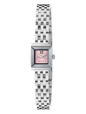 G Frame Metal 14x18mm Watch Silver Pink - GUCCI - BALAAN 1