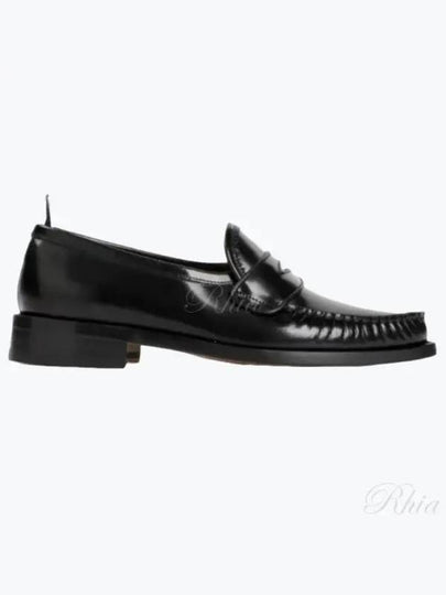 Pleated Leather Penny Loafers Black - THOM BROWNE - BALAAN 2