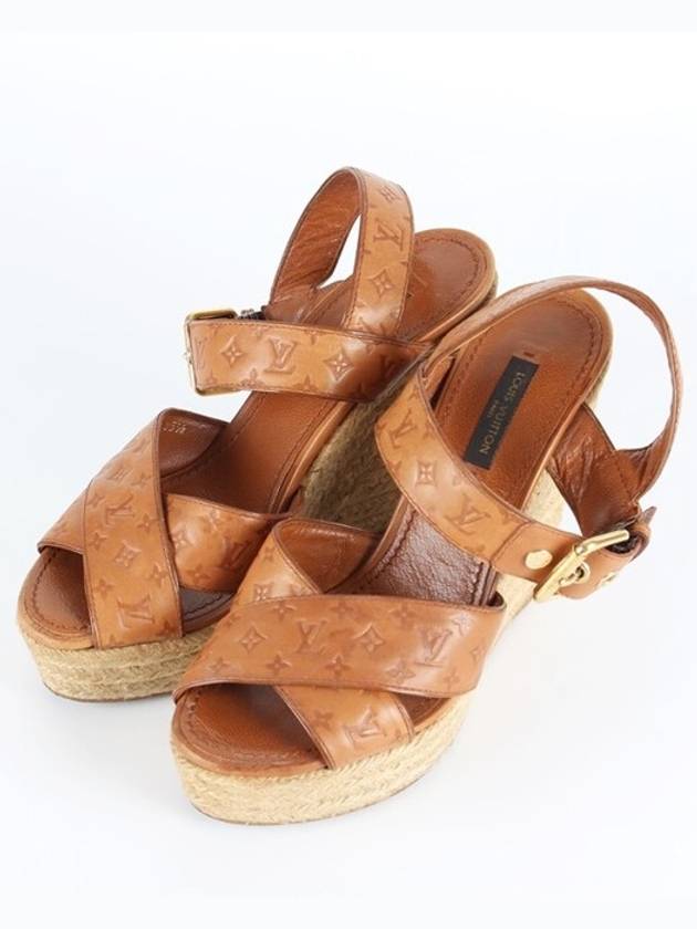 Women s Monogram Wedge Sandals 35 5 225 - LOUIS VUITTON - BALAAN 1