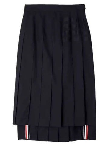 RWB Tab Drop Back Plain Weaving Wool Pleated Skirt - THOM BROWNE - BALAAN 1