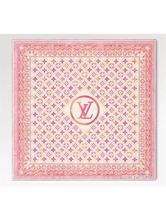 LV Tiles Square 90 Scarf Coral - LOUIS VUITTON - BALAAN 2