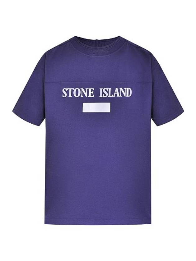 Men's 11th Anniversary Logo Print Short Sleeve T-Shirt Purple - STONE ISLAND - BALAAN 1