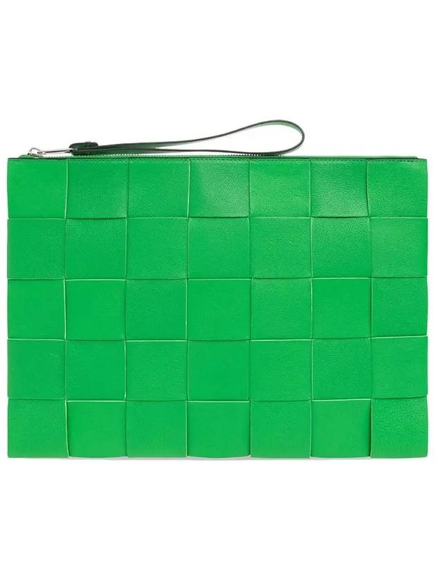 Intrecciato Zipper Clutch Bag Green - BOTTEGA VENETA - BALAAN 2