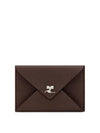 Logo Envelope Leather Card Wallet Dark Brown - COURREGES - BALAAN 1