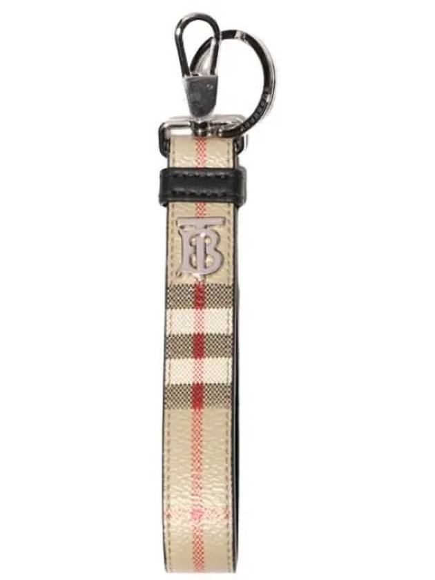 Monogram motif check key ring holder - BURBERRY - BALAAN 1