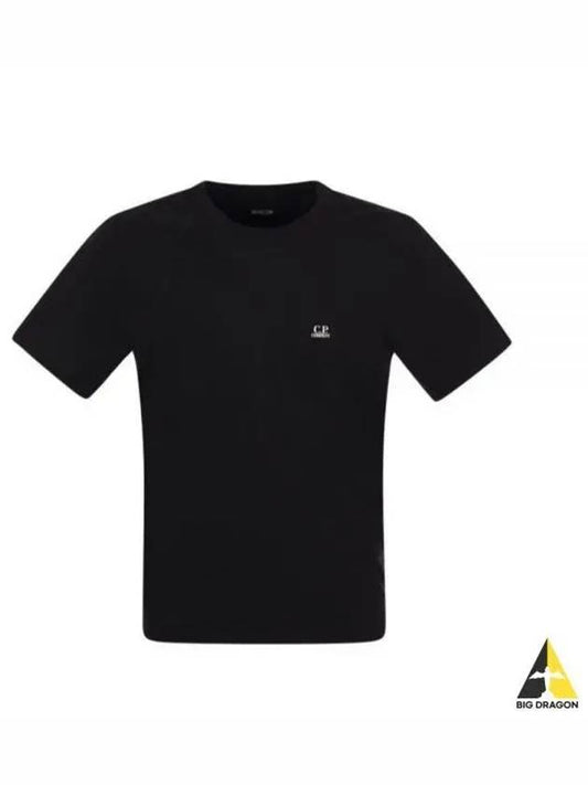 Jersey Small Logo Cotton Short Sleeve T-Shirt Black - CP COMPANY - BALAAN 2