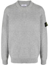 Logo Patch Crew Neck Wool Knit Top Grey Melange - STONE ISLAND - BALAAN 2