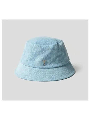 De Coeur Heart Logo Bucket Hat Light Blue UHA201 DE0002 - AMI - BALAAN 1