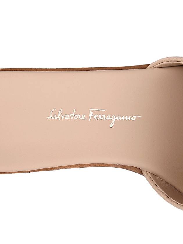 Gancini Leather Slippers Beige - SALVATORE FERRAGAMO - BALAAN 9