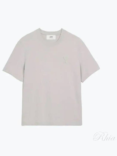 Small Heart Logo Short Sleeve T-Shirt Chalk - AMI - BALAAN 2