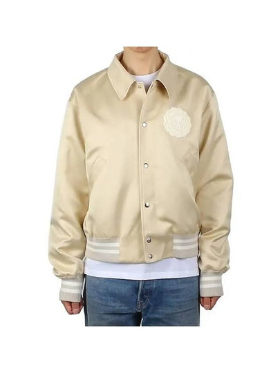 Teddy Logo Patch Jacket Beige - AMI - BALAAN 2