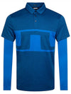 Men's Leon Regular Fit Long Sleeve Polo Shirt Blue - J.LINDEBERG - BALAAN 2