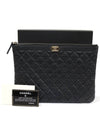 A84406 Black Grained Calfskin Gold Metal Boy New Medium Clutch 29th - CHANEL - BALAAN 2