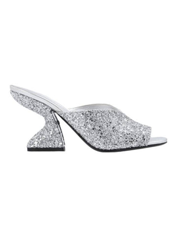 Salvatore Women's Sansu Heel Mule Silver - SALVATORE FERRAGAMO - BALAAN 1