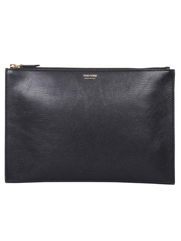 Flat Leather Clutch Bag - TOM FORD - BALAAN.