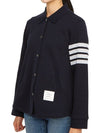 Double Face 4 Bar A-line Knit Long Sleeve Shirt Jacket Navy - THOM BROWNE - BALAAN 6