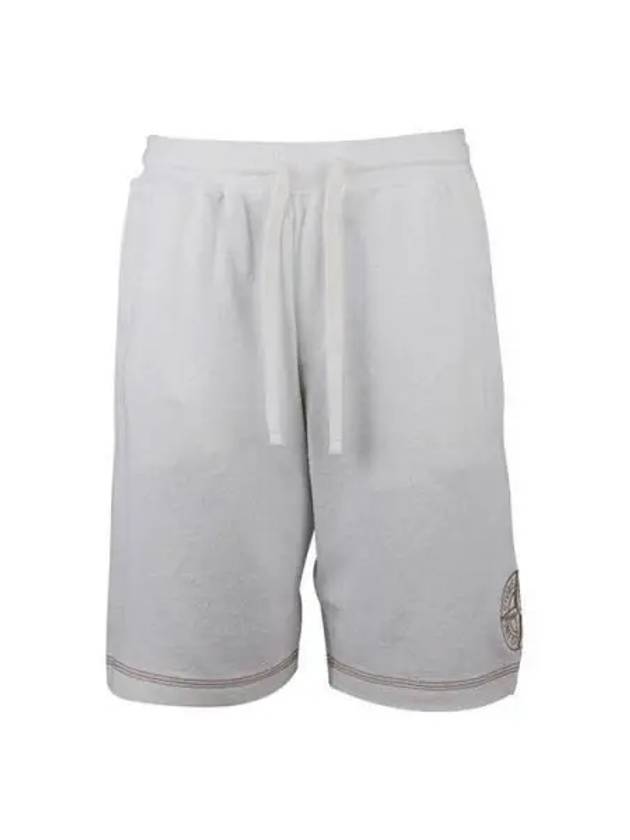 Men's Bermuda Logo Shorts White - STONE ISLAND - BALAAN 2