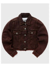 Overdyed Bleach Denim Jacket Bordeaux - GANNI - BALAAN 2