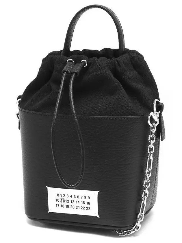 5AC Number Logo Texture Leather Bucket Bag Black - MAISON MARGIELA - BALAAN 2