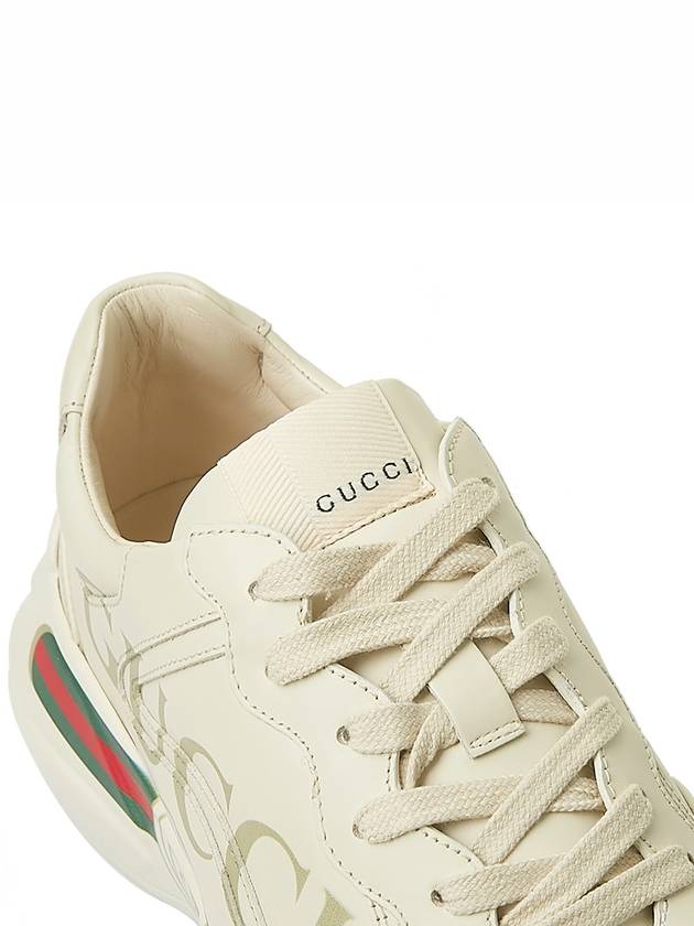 Rhyton Leather Sneakers Logo Ivory - GUCCI - BALAAN 9