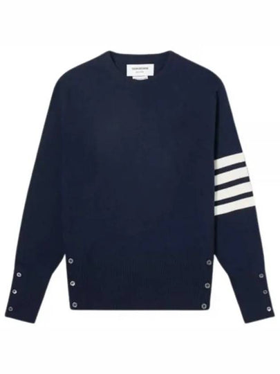 Diagonal Classic Cashmere Knit Top Navy - THOM BROWNE - BALAAN 2