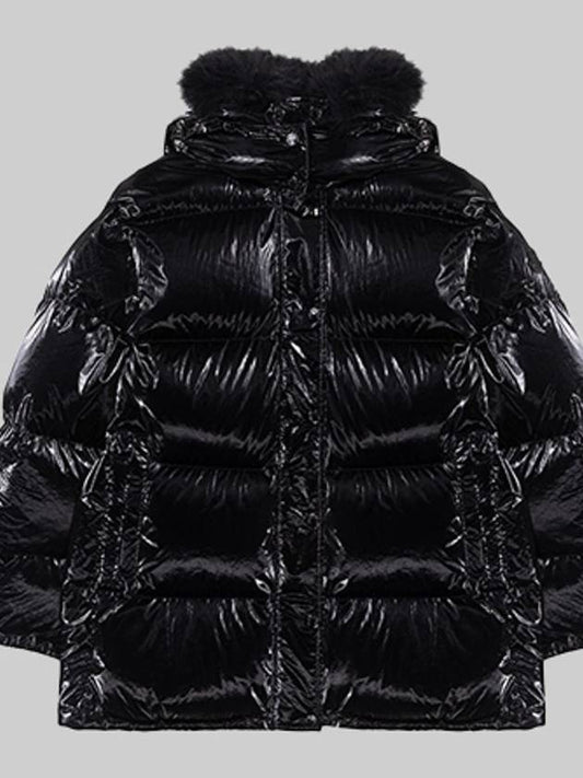 Moncler 1A00106 53A3H 999 HANAU Glossy Black Women s Padding - MONCLER - BALAAN 2